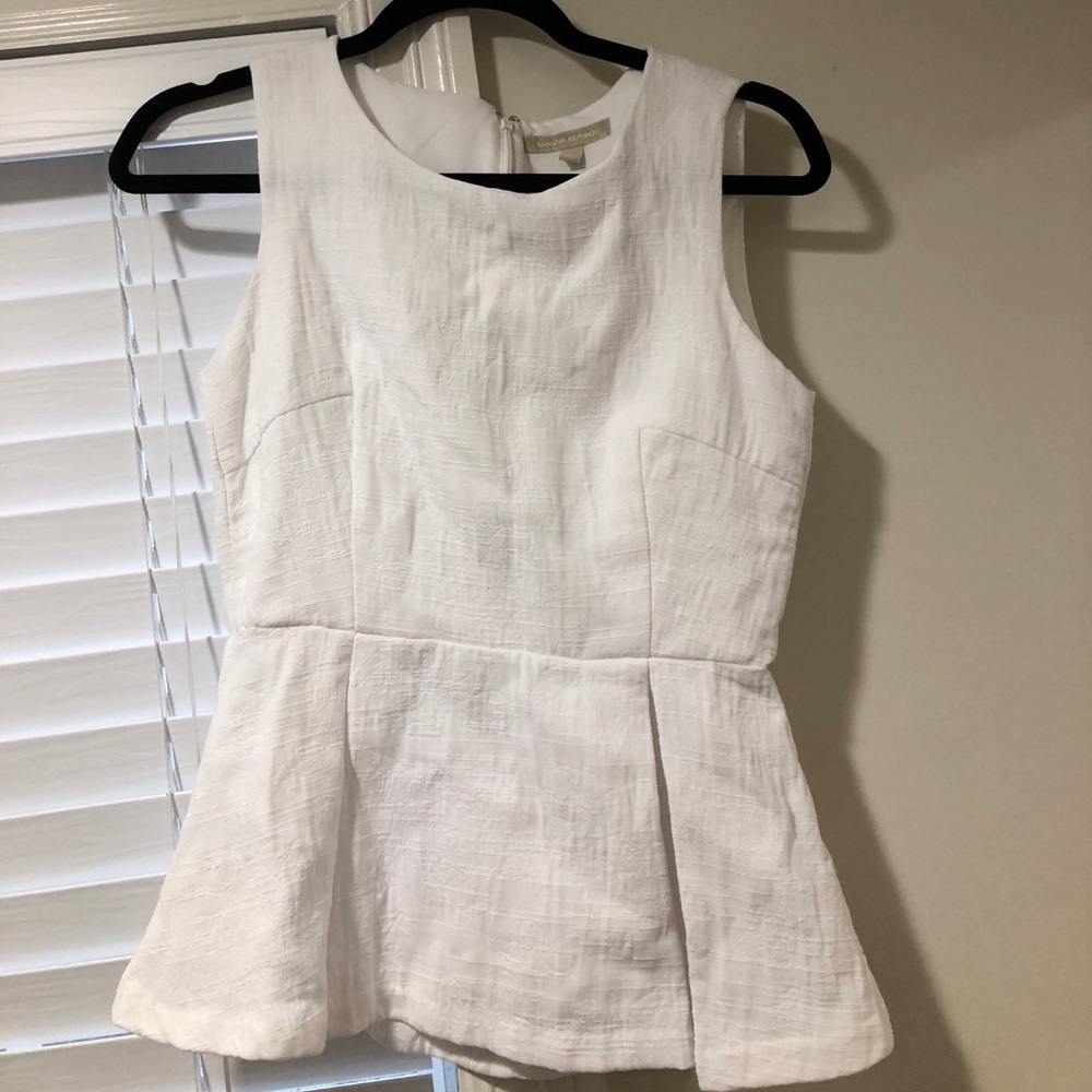 Banana Republic White Peplum Dress Top Size 2